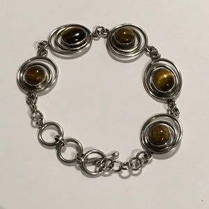 Sterling Silver and Tigers Eye Vintage Bracelet